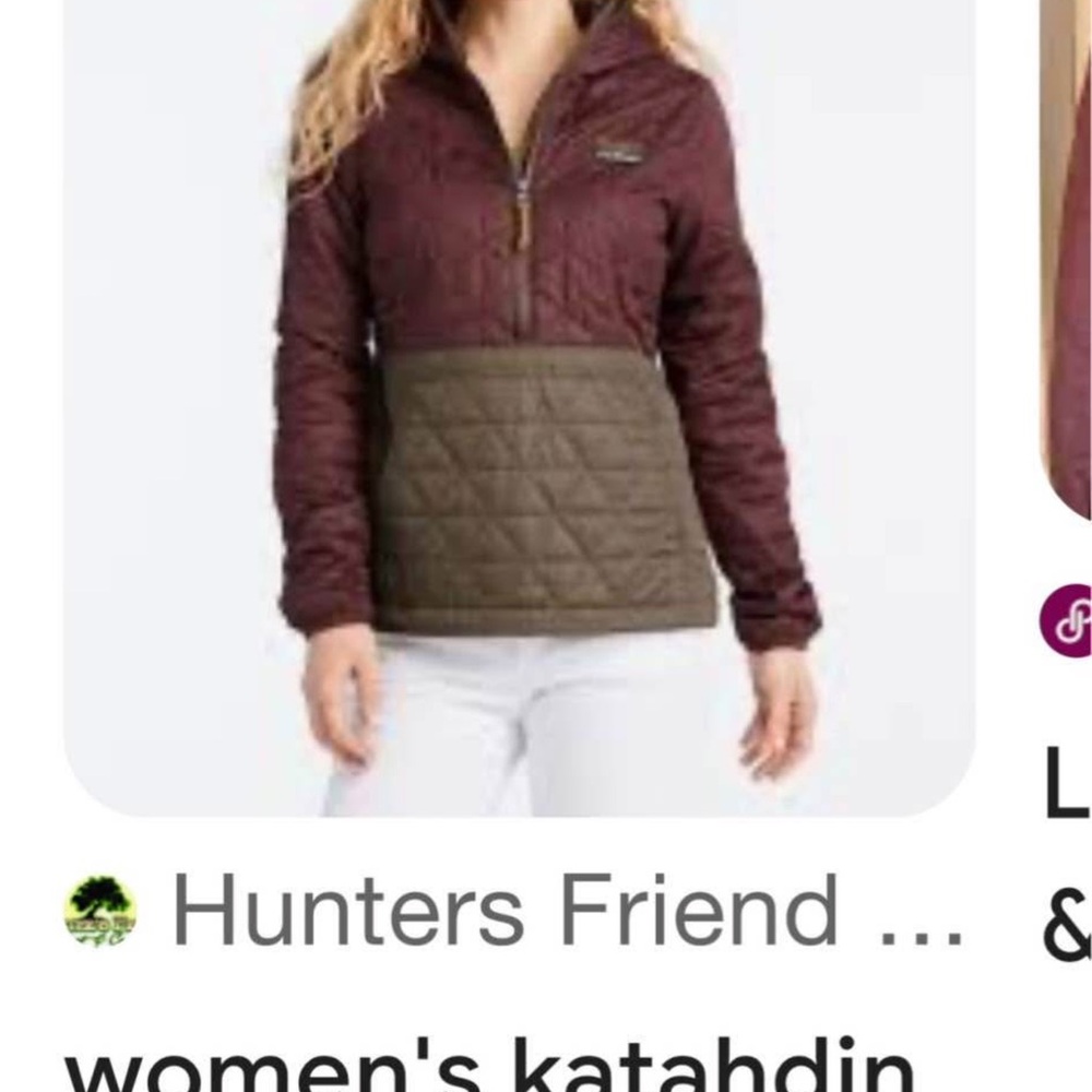 L.L. Bean Women's Quilted Puffer - Maroon and Olive